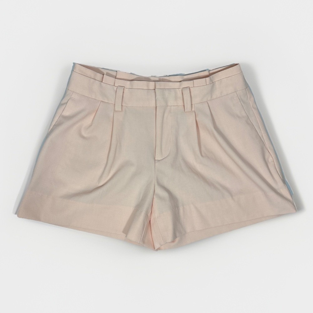 Banana Republic Factory High-Rise Pleated 4" Shorts Pink Blush Size 0 NO BELT